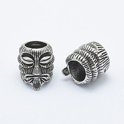 С Покрытием Тайского  Серебра Латунные бусины, тики, долговечный, без кадмия, без никеля и без свинца, Таиланд, стерлинговое серебро, покрытие, 17x15x16 мм, отверстие : 8.5~9 мм