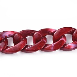Красный Акриловые цепочки, несварные, красные, 39.37 дюйм (100 см), ссылка: 29x21x6 mm, 1 м / прядь