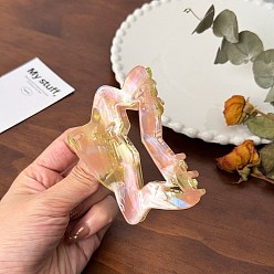 Легкий Лосось Заколки для волос в форме когтей из ацетата целлюлозы, аксессуары для волос для женщин и девочек, звезда, светлый померанцевый, 80 мм