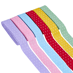(52) Непрозрачная лаванда 12м 6 цвета хлопковой ленты, узор в горошек, для упаковки подарков, аксессуары для волос ремесло, разноцветные, 3/4 дюйм (18~19 мм)