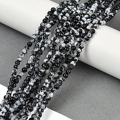 Black Drawbench & Baking Paint Glass Beads Strands, Round, Black, 4mm, Hole: 1.1~1.3mm, about 200pcs/strand, 31.4 inch