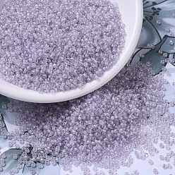 (RR211) Хрустальный с Бледно-фиолетовой Подкладкой Миюки круглые бусины рокайль, японский бисер, (rr 211) бледно-фиолетовый кристалл, 11/0, 2x1.3 мм, Отверстие : 0.8 мм , около 5500 шт / 50 г