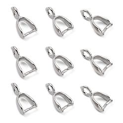 Платина Класс латунный залог щепотки льда для изготовления кулона, без кадмия, без никеля и без свинца, платина, 10x6x3 мм, отверстия: 2 мм, штифты: 0.5 мм