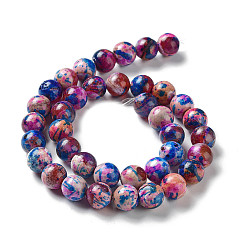 Violet Natural Agate Beads Strands, Dyed & Heated, Round, Violet, 10mm, Hole: 1.2mm, about 38pcs/strand, 14.96''(38cm)