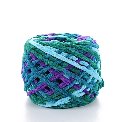 Темно-бирюзовый Хлопчатобумажная пряжа, бархатные хлопковые нитки для ручного вязания, для детского свитера, шарфа, ткани, рукоделия, ремесла, сегмент окрашенный, темные бирюзовый, 7 мм