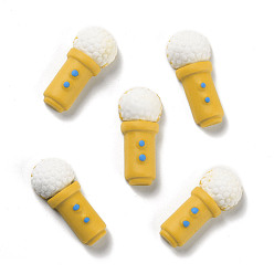 Goldenrod Opaque Resin Cabochons, Microphone, Goldenrod, 18x8x5mm