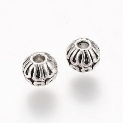 Antique Silver Tibetan Style Alloy Spacer Beads, Rondelle, Cadmium Free & Lead Free, Antique Silver, 6x5mm, Hole: 2mm, about 1690pcs/1000g