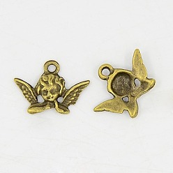 Античная Бронза Сплавочные подвески тибетского стиля, без кадмия, без никеля и без свинца, ангел, античная бронза, 14.5x20x3 мм, отверстие : 1.5 мм