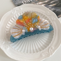 Shell Shape Cellulose Acetate Claw Hair Clips, Shell Shape, 90x40mm