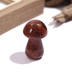 Красный Обсидиан Украшения из обсидиана натурального красного дерева, украшения для дома, гриб, 22x36 мм