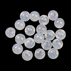 Белый Природных бисера агат, окрашенные, круглые, Топ пробуренной, белые, 10~10.5 мм, отверстие : 1.6 мм
