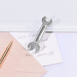 Серебро 10шт. модель инструмента для ремонта смолы, аксессуары для кукольного домика с микро-ландшафтом, притворяясь опорными украшениями, гаечный ключ, серебряные, 26x8 мм