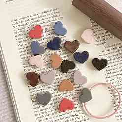 (52) Непрозрачная лаванда Непрозрачный акрил европейского бисера, бусины с большим отверстием, сердце, разноцветные, 17.8x14.6x8.3 мм, отверстие : 4.5 мм