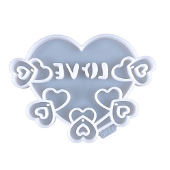 Сердце DIY пищевые силиконовые настенные формы для ключей, формы для хранения, формы для литья смолы, для уф-смолы, изготовление изделий из эпоксидной смолы, Сердце Pattern, 117x158x9 мм