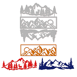 Другие Углеродистая сталь разрезает трафареты, для diy scrapbooking, Фотоальбом, декоративная бумага для тиснения, цвет нержавеющей стали, горы и лес, 142x134x0.8 мм