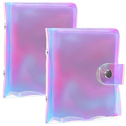 Разноцветный 2мини-книжка-держатель для фотокарт из ПВХ, прямоугольные, красочный, 111x102x13.5 мм