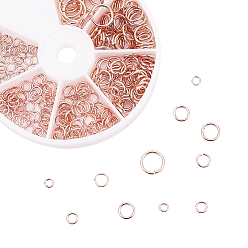 Roségold Umweltfreundliche PVD-Vakuumbeschichtung und langlebige offene Biegeringe aus plattiertem Messing, mit Messingringe, Roségold, 80x12 mm