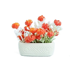 Оранжево-Красный Модель десерта из смолы на полке для цветов на окне, украшение куклы, аксессуары для ролевых игр, оранжево-красный, 45x18x45 мм