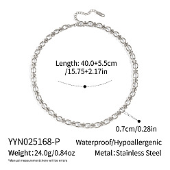 Нержавеющая Сталь Цвет 7мм 304 ожерелья из нержавеющей стали ручной работы с овальными звеньями, не тускнеет, цвет нержавеющей стали, 15.75 дюйм (40 см)