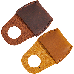 (52) Непрозрачная лаванда 2 шт 2 цвета протектор большого пальца из коровьей кожи для резьбы по дереву, разноцветные, 82x53x9 мм, отверстие : 20.5 мм, 1 шт / цвет