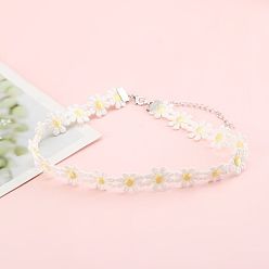 Шампанско-Желтый Ожерелья-чокеры из полиэстера и сплава в стиле ретро, для женщин, шампанское желтый, 11.81 дюйм (30 см), Удлинитель цепи: 70 мм длинные