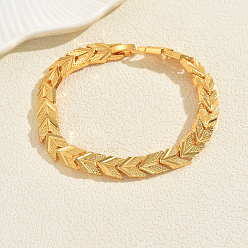 Arrow Браслеты-цепочки из сплава для женщин, золотые, стрелка, внутренний диаметр: 8-1/8 дюйм (20.5 см)