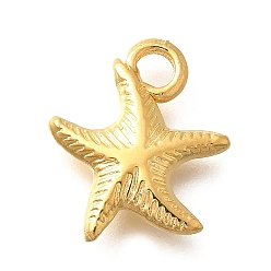 Настоящее золото 18K 304 подвески из нержавеющей стали, прелести морская звезда, ионное покрытие (ip), реальный 18 k позолоченный, 16.5x14x3.5 мм, отверстие : 2.5 мм