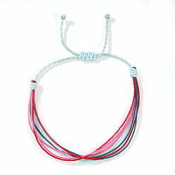 Светло-голубой Регулируемые плетеные браслеты из синтетического волокна и плюшевого шнура, счастливые браслеты для женщин, светло-голубой, 7-7/8 дюйм (20 см), внутренний диаметр: 11 дюйм (28 см)