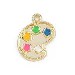 Золотой Подвески из эмали и сплава, палитра, золотые, 18x14x2 мм, отверстие : 1.6 мм