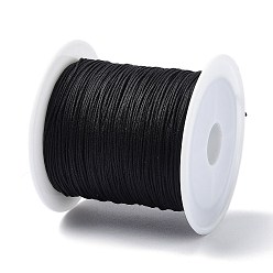Черный Нейлоновый шнур с китайским узлом, нейлоновый шнур для изготовления украшений, чёрные, 0.4 мм, около 28~30 м / рулон