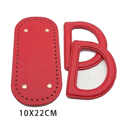 Светло-Вишневый D-образная ручка из искусственной кожи и овальное дно сумки, светло-вишневый, 22x10 см, 13x10 см