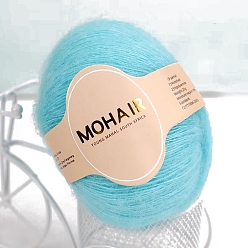 Голубой Пряжа из шерстяного волокна для вязания своими руками, мягкая кружевная пряжа для вязания крючком, вязание свитера, шарф, шаль, голубой, 0.9 мм, около 270.12 ярдов (247 м) / моток