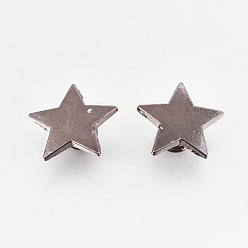 Черный Цвет Металла Заклепки из сплава, для кошелька, , ботинки, украшение кожаных ремесел, звезда, металлический черный , 19x19x7 мм