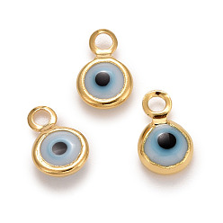 Real 24K Gold Plated Eco-Friendly Brass Beads, Long-Lasting Plated, Lead Free & Cadmium Free, Flat Round, Real 24K Gold Plated, 7.5x5x2mm, Hole: 1.4mm