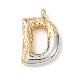 Letter D 304 подвески из нержавеющей стали, письмена, ионное покрытие (ip), Буква D, 21x13.5x4 мм, отверстие : 2.5 мм