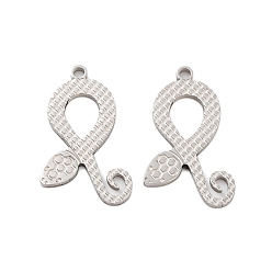 Нержавеющая Сталь Цвет Не тускнеющие 304 подвески из нержавеющей стали, лазерная резка, очарование змеи, цвет нержавеющей стали, 22x13x1 мм, отверстие : 1.5 мм