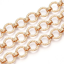 Light Gold Железные цепи с круглыми звеньями, несварные, с катушкой, золотой свет, 12x1.5 мм, около 32.81 футов (10 м) / рулон