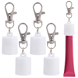 Белый 4шт. силиконовые кулоны-накладки на помаду, с поворотными застежками сплава, 74 мм