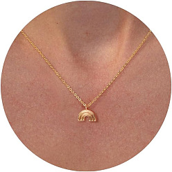 Радуга Латунные ожерелья с подвесками для женщин, золотые, радуга, 17.72 дюйм (45 см)