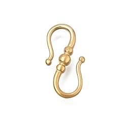 Real 18K Gold Plated 304 Stainless Steel S-Hook Clasps, Double Snap Hook, Real 18K Gold Plated, 16x8x2mm
