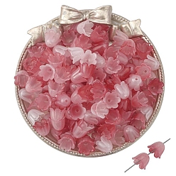 Сливовый 100 шт. акриловые колпачки для бусин, цветок, красные, 10x8 мм, отверстие : 1.5 мм