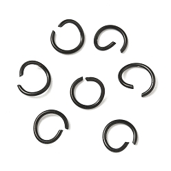 Черный 304 кольца прыжок из нержавеющей стали, круглые кольца, открытые кольца прыжок, чёрные, 10x1 мм, внутренний диаметр: 7.7 мм