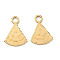 Настоящее золото 18K 304 подвески из нержавеющей стали, арбузный ароматизатор, ионное покрытие (ip), реальный 18 k позолоченный, 15.5x11x0.8 мм, отверстие : 2.3 мм