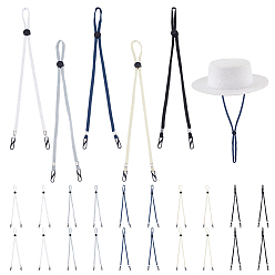 (52) Непрозрачная лаванда 25шт. 5 цвета шапка из полиэстера гибкий съемный шнур для подбородка, ветрозащитный зажим для ремня, регулируемая застежка для шнура, разноцветные, 360~640 мм, 5 шт / цвет