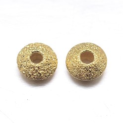 Настоящее золото 18K Настоящее 18k позолоченное блюдце 925 бусины-проставки из стерлингового серебра, золотые, 4x2 мм, отверстие : 1.2 мм, Около 250 шт / 20 г