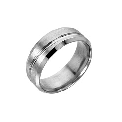 Stainless Steel Color 316L Surgical Stainless Steel Wide Band Finger Rings, Stainless Steel Color, US Size 10 1/4(19.9mm)