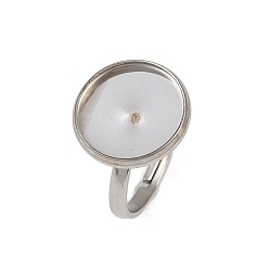 Нержавеющая Сталь Цвет 304 компоненты манжетного кольца из нержавеющей стали, настройки кольца чашки безеля, плоско-круглые, цвет нержавеющей стали, лоток : 14 мм, внутренний диаметр: 15.5 мм