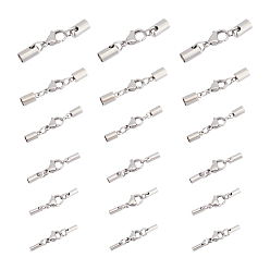 Нержавеющая Сталь Цвет 24 наборы 6 стиль 304 застежки-карабины из нержавеющей стали, с мозг заканчивается, цвет нержавеющей стали, внутренний: 2~5 mm, 26~35 мм, 4 наборы / стиль