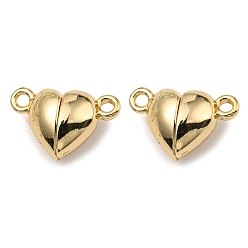 Настоящее золото 14K Магнитные застежки из сплава, без кадмия и без свинца, сердце, долговечный, реальный 14 k позолоченный, 9.5x15x6.5 мм, отверстие : 1.4 мм
