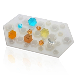 White Food Grade DIY Silicone Ice Cube Molds, Fondant Molds, Resin Casting Molds, for Chocolate, Candy, UV Resin & Epoxy Resin Craft Making, White, 230x120mm
